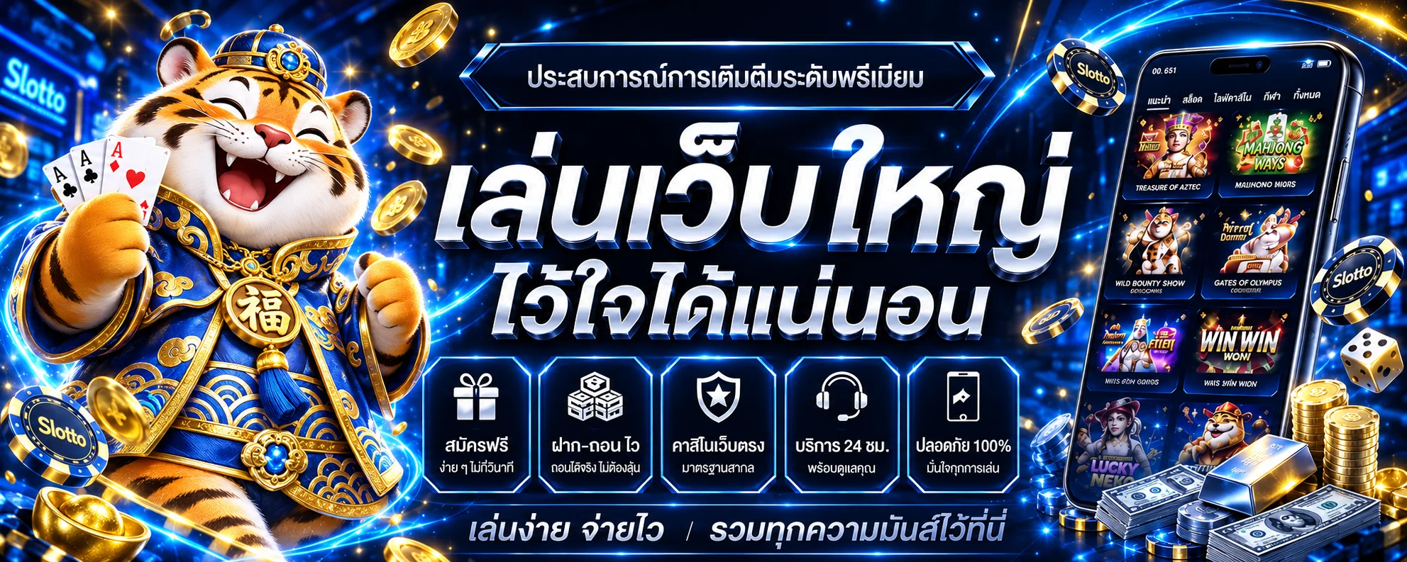 แบนเนอร์ Slotto ทางเข้าและบริการบนมือถือ